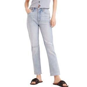 Madewell High Rise Slim Boyjean Prentice Light Wash Denim Size 25‎ NWT ND555